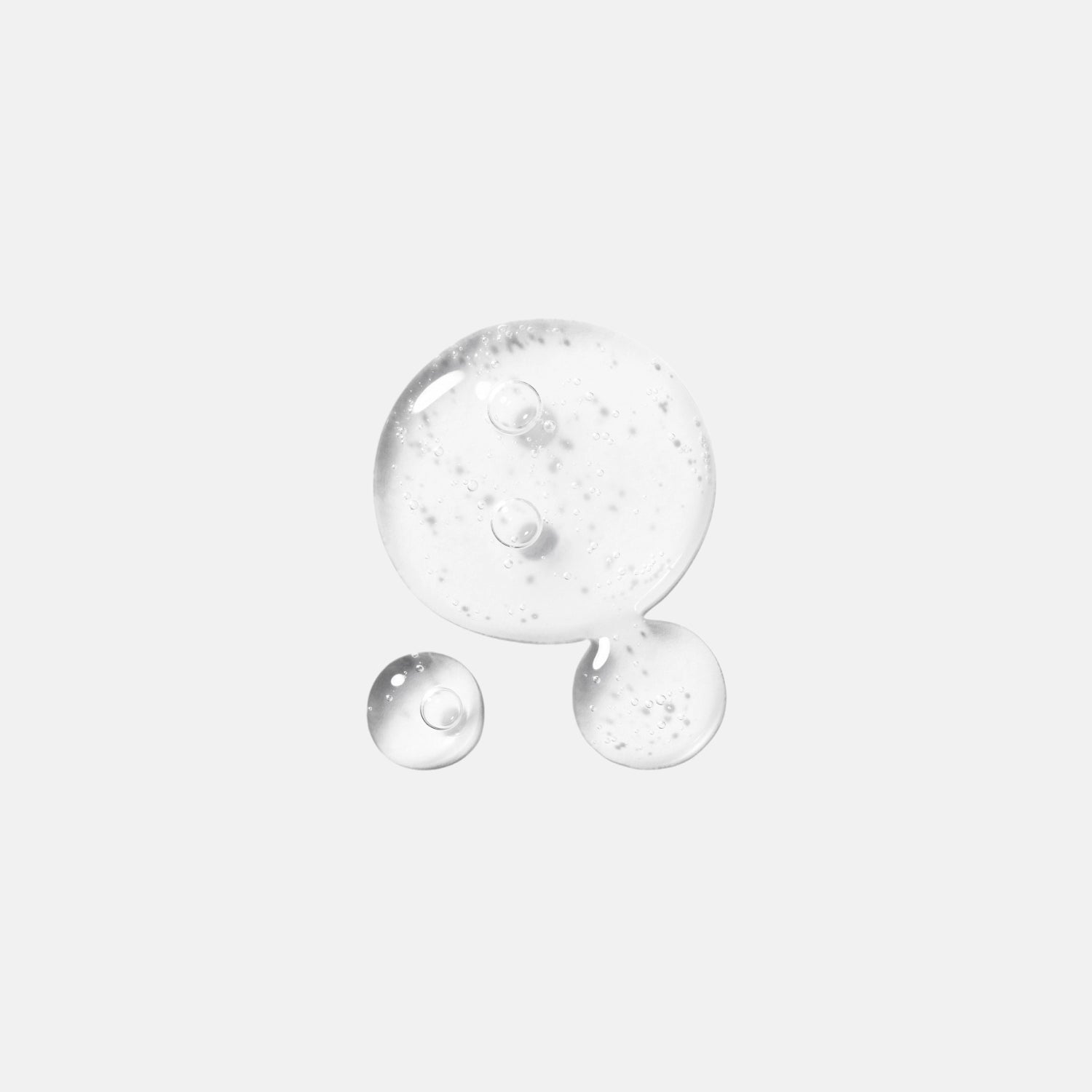 Clear bubbles on a white background