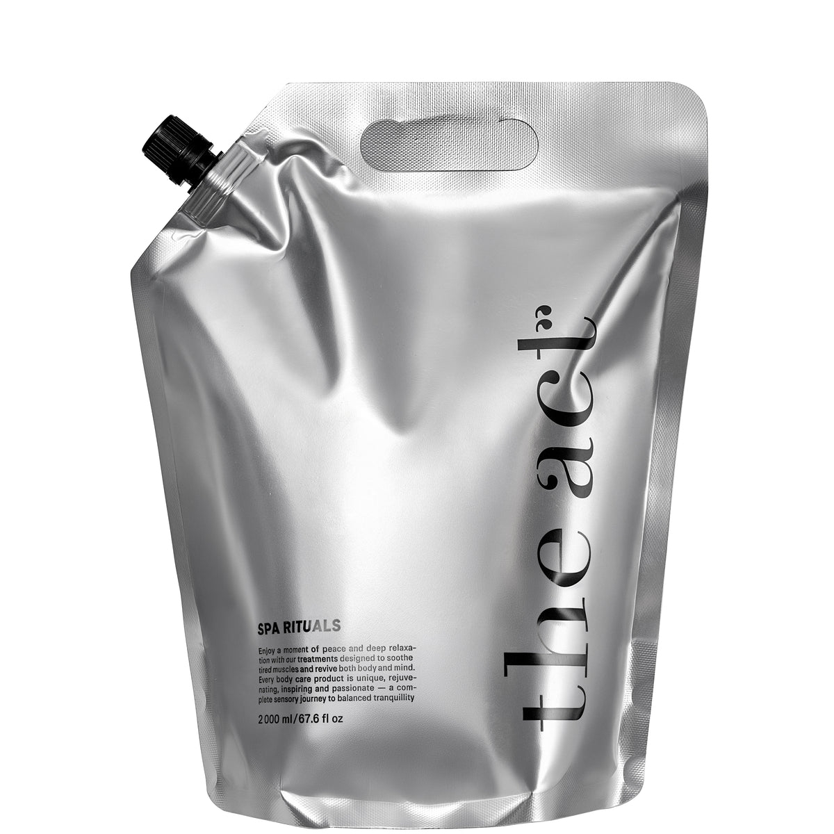 Silver packaging pouch with 'the aet' branding on a white background