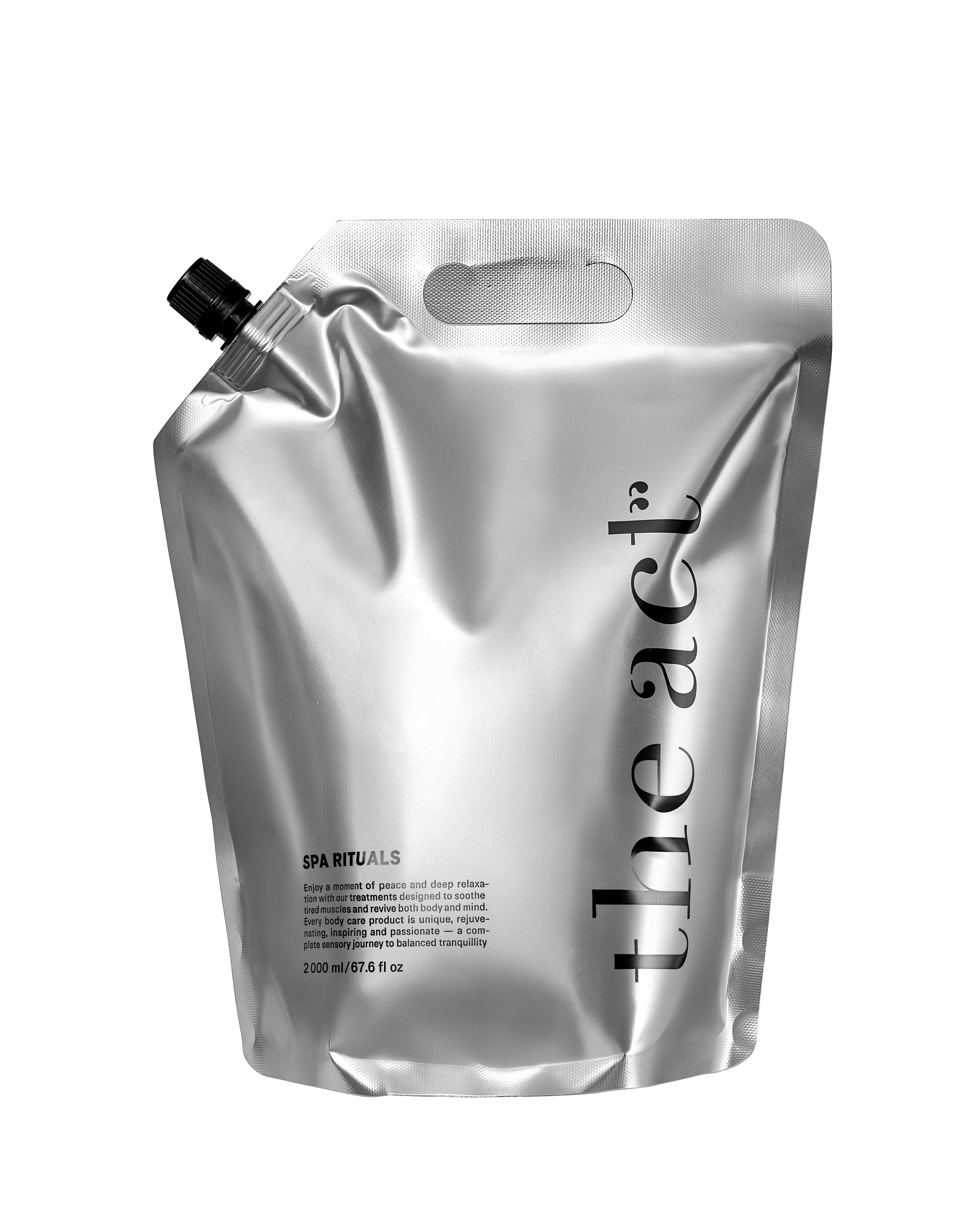 Silver packaging pouch with 'the aet' branding on a white background